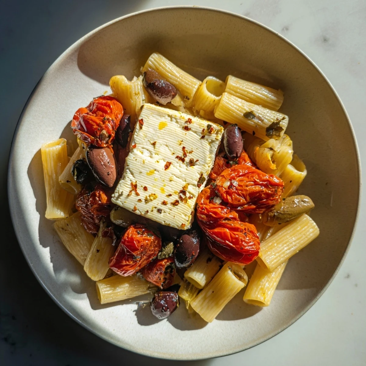 Baked Feta Pasta Olives