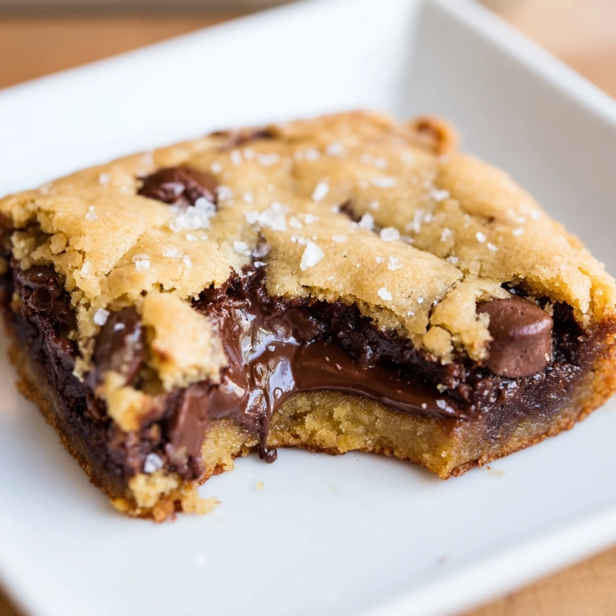 Golden, gooey Ultimate Chocolate Chip Cookie Bars with melted chocolate chips, a delicious treat.