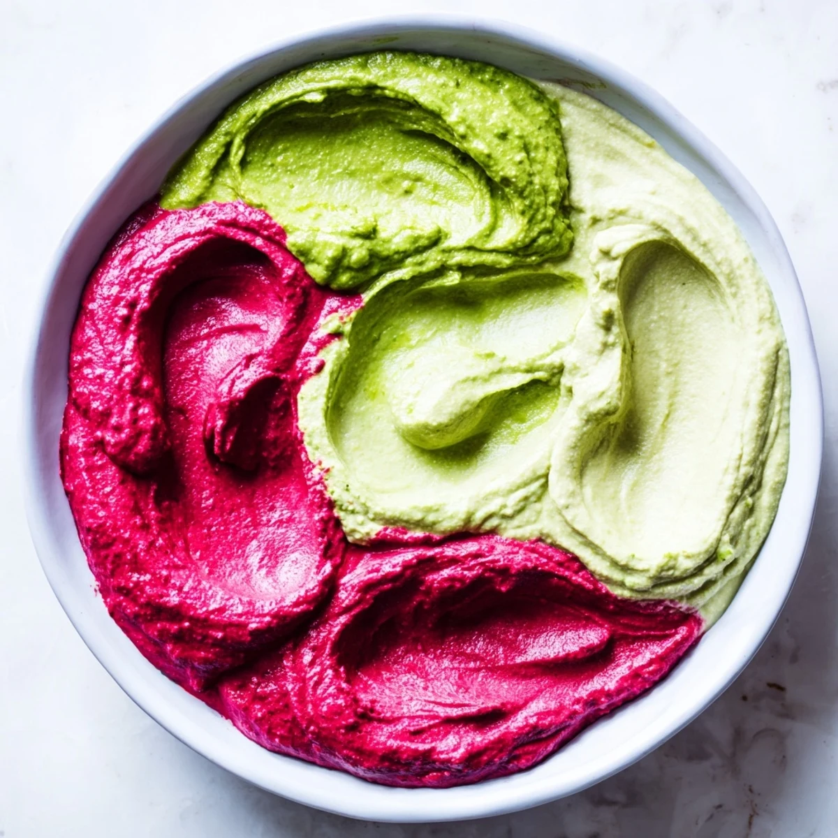 Beautiful, marbled The Marble Swirl, a colorful appetizer loaded with delicious, party-perfect dips and crackers.