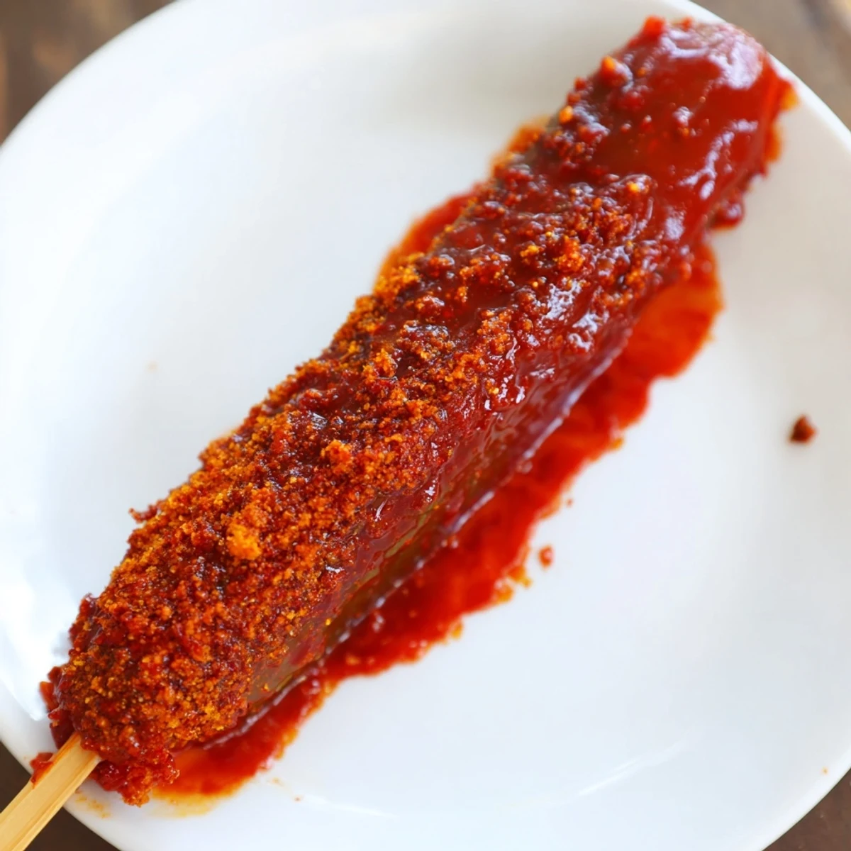 Refreshing Chamoy-Tajín pickle sticks, a delightful Mexican inspired snack; pickles coated in chamoy and Tajín.