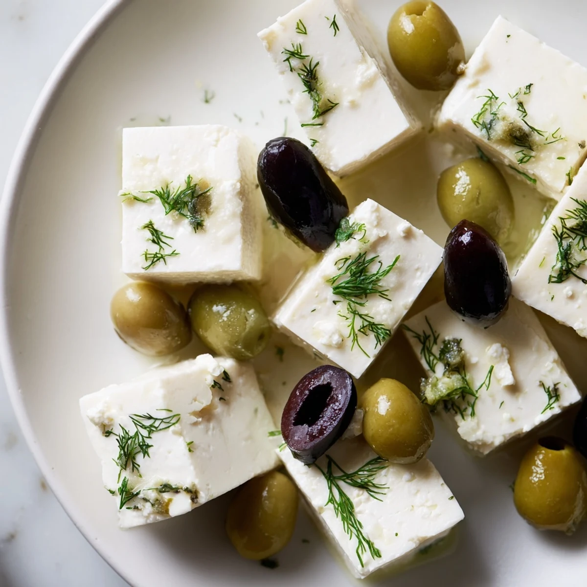 Turkish Olives & Cheese Board: A colorful appetizer with olives, feta, and warm pita, ready to enjoy.