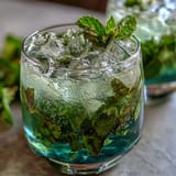 Refreshing Kentucky Derby Mint Julep Mocktail with crushed ice and vibrant fresh mint garnish