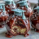 Colorful graduation cake pops in school colors, decorated with sprinkles and fondant caps for festive celebration.  