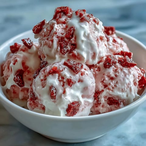 Frozen Strawberry & Banana Yoghurt Clusters show a creamy Greek yogurt base with crunchy freeze-dried fruit pieces. The clusters are ready to eat after freezing for a sweet, refreshing snack.