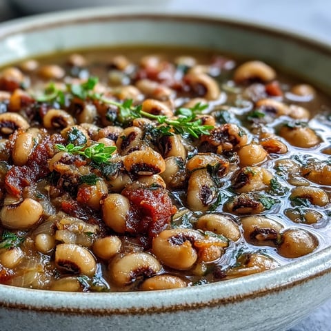 Fork-tender Frozen Black-Eyed Peas simmered in a savory, smoky broth, garnished with fresh parsley for a classic Southern side.