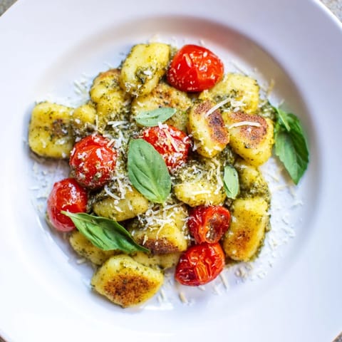 Crispy Gnocchi Pesto Dish