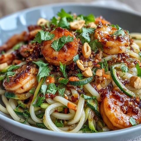 Crunchy peanuts and fresh cilantro garnish this easy 30-minute Asian Noodle Bowl, ready to serve.