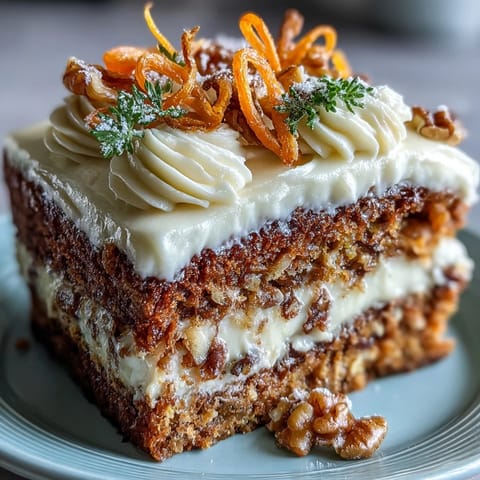 Moist Easter Carrot Cake with tangy cream cheese frosting and delicate candied curls.