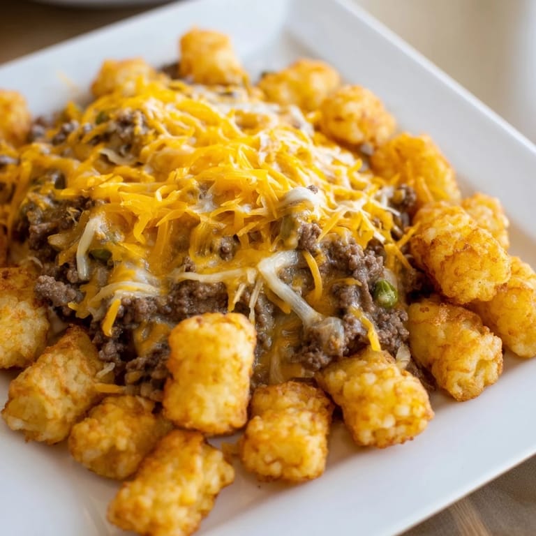 Imagine a warm pan of Family Favorite Tater Tot Casserole, layered with beef and crispy tater tots.