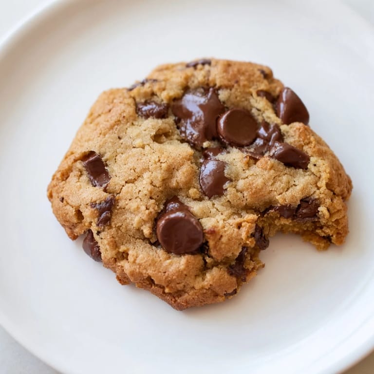 Freshly baked Air-Fryer Chocolate Chip Cookies with a soft, chewy texture, ideal for a sweet treat.