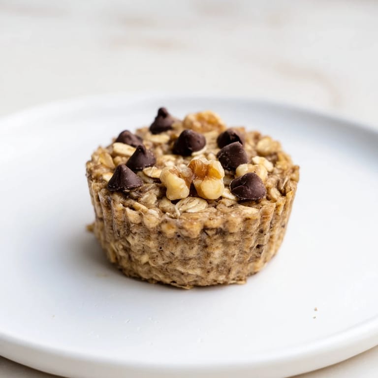 Warm, comforting Baked Oatmeal Cups with visible berries and chocolate chips, ideal for snacking.