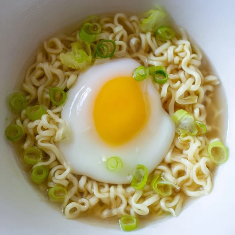 Quick vegetarian dinner: a flavorful bowl of upgraded instant ramen, topped with melting butter.