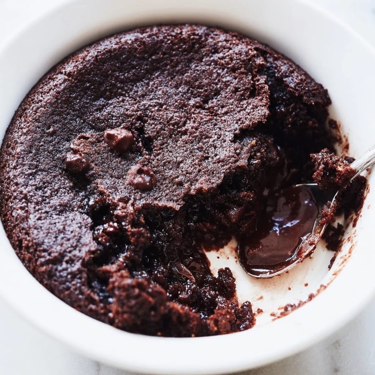A close-up shot of a bubbling and crackly Ina Garten Brownie Pudding, perfect for chocolate cravings.