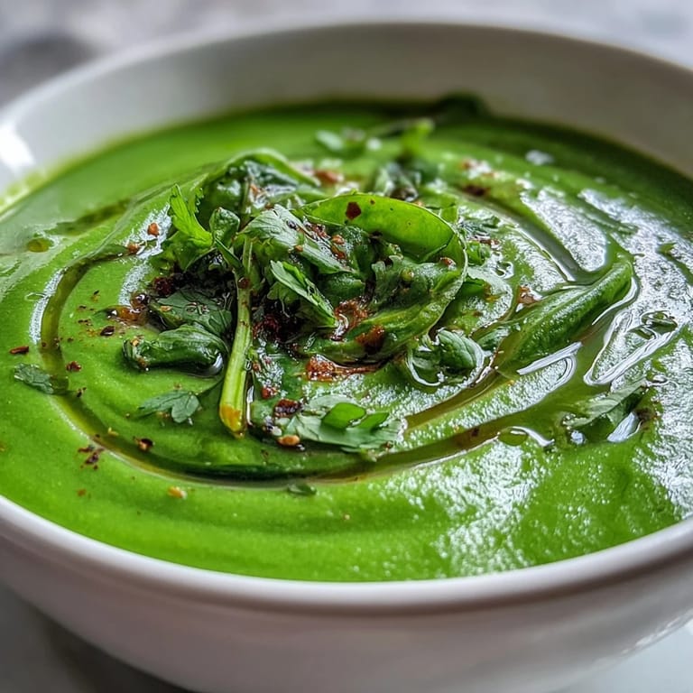 Creamy, aromatic Spinach Coriander Lemongrass Soup, a comforting vegan starter.