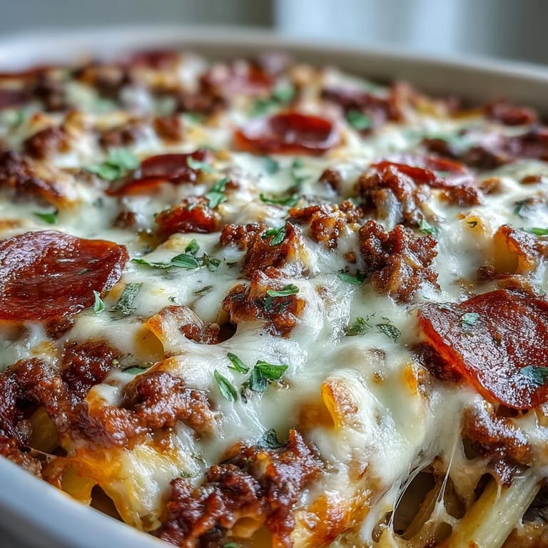 Served hot from the oven, this High Protein Italian Beef and Pasta Bake features al dente whole wheat penne and colorful vegetables in rich tomato sauce.