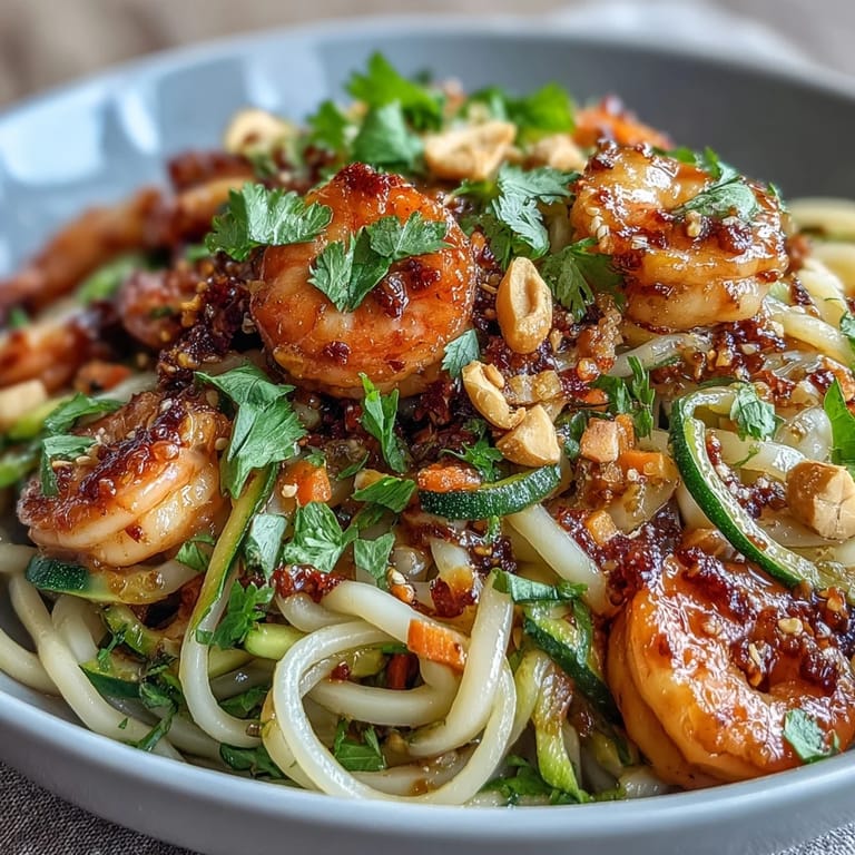 Crunchy peanuts and fresh cilantro garnish this easy 30-minute Asian Noodle Bowl, ready to serve.