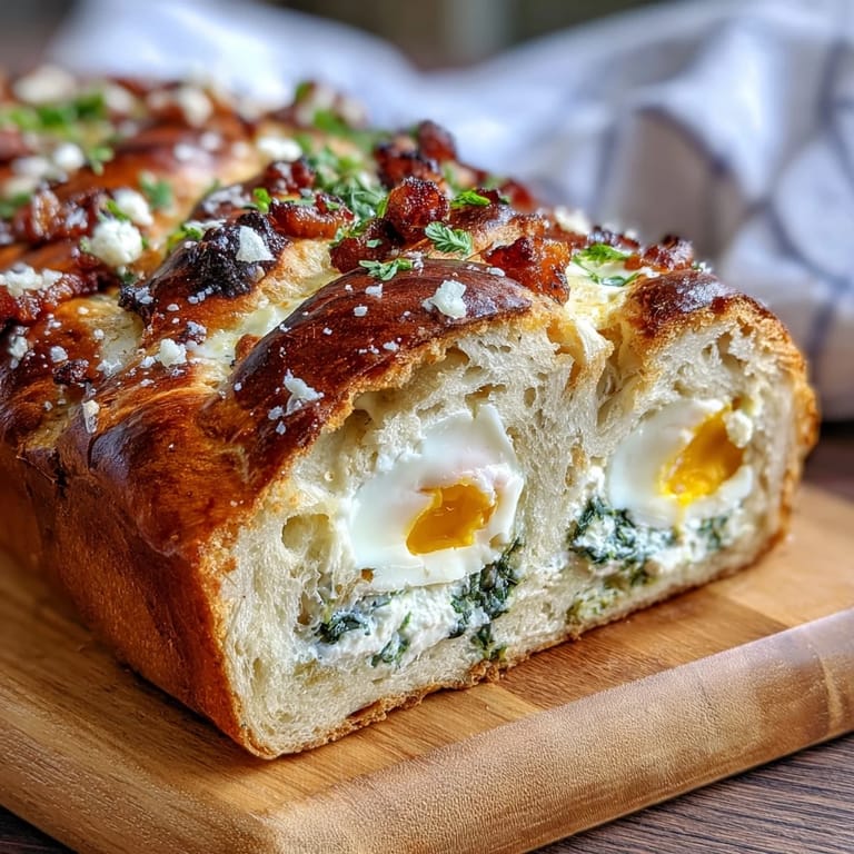 Hearty Easter Savory Pie with Hard-Boiled Eggs and Ham, a golden puff pastry crust encasing layers of spinach, ricotta, and savory ham for spring celebrations.