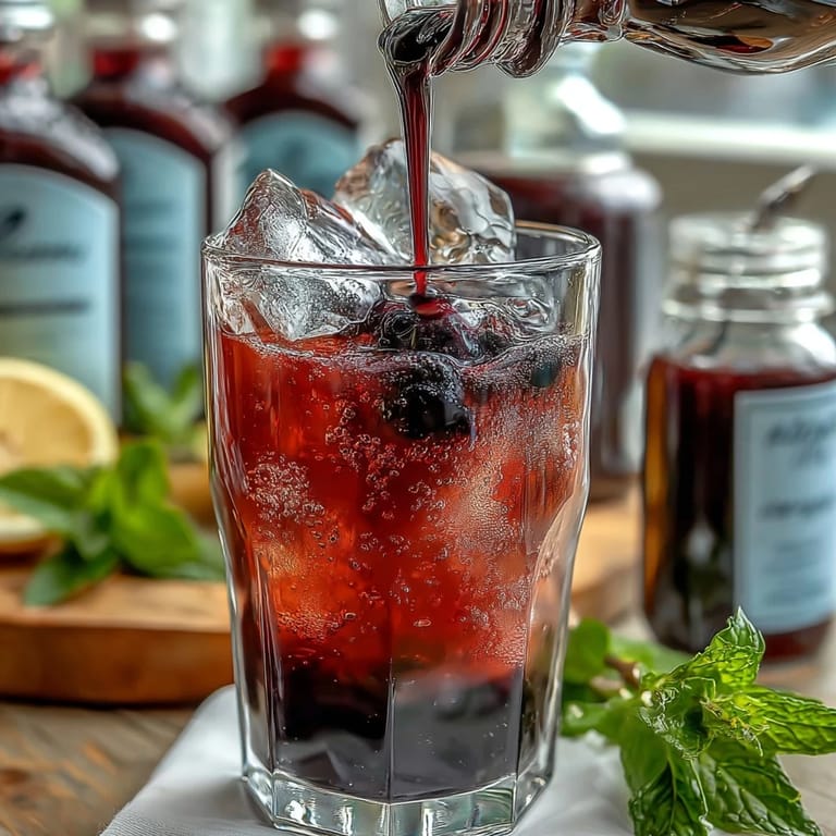A beautiful DIY Lemonade Bar setup with ice and an assortment of delicious flavor syrups.