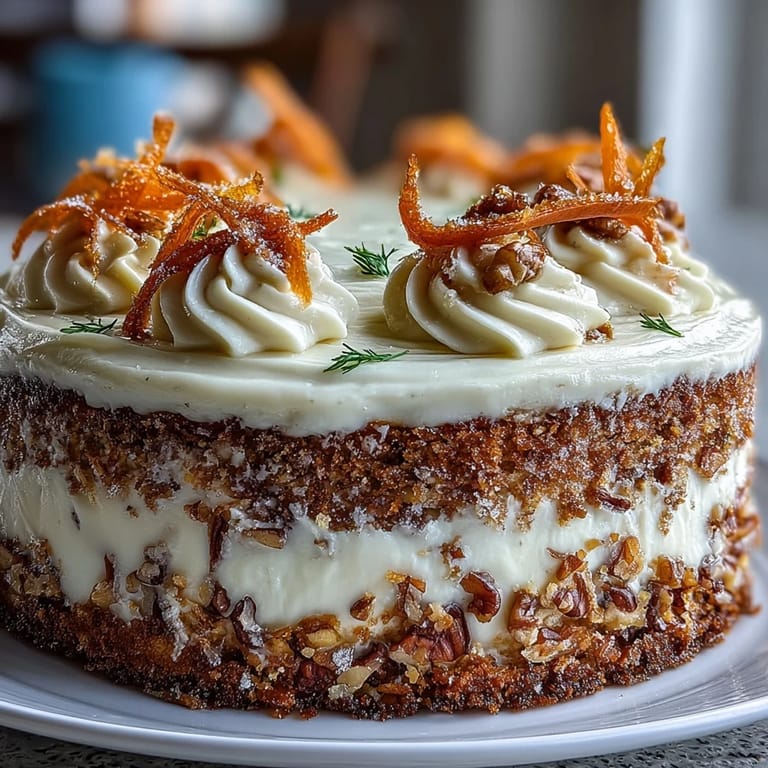 Picture-perfect Easter Carrot Cake, a spring dessert with irresistible cream cheese frosting.