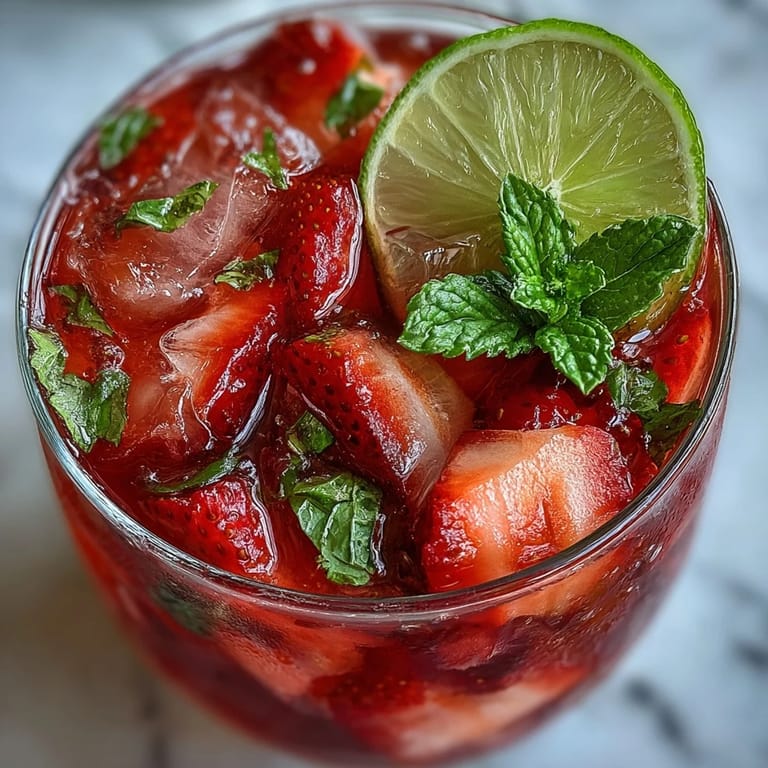 This vibrant Fricy Strawberry Chili Limeade Mocktail offers a sweet, spicy, and refreshing sip.