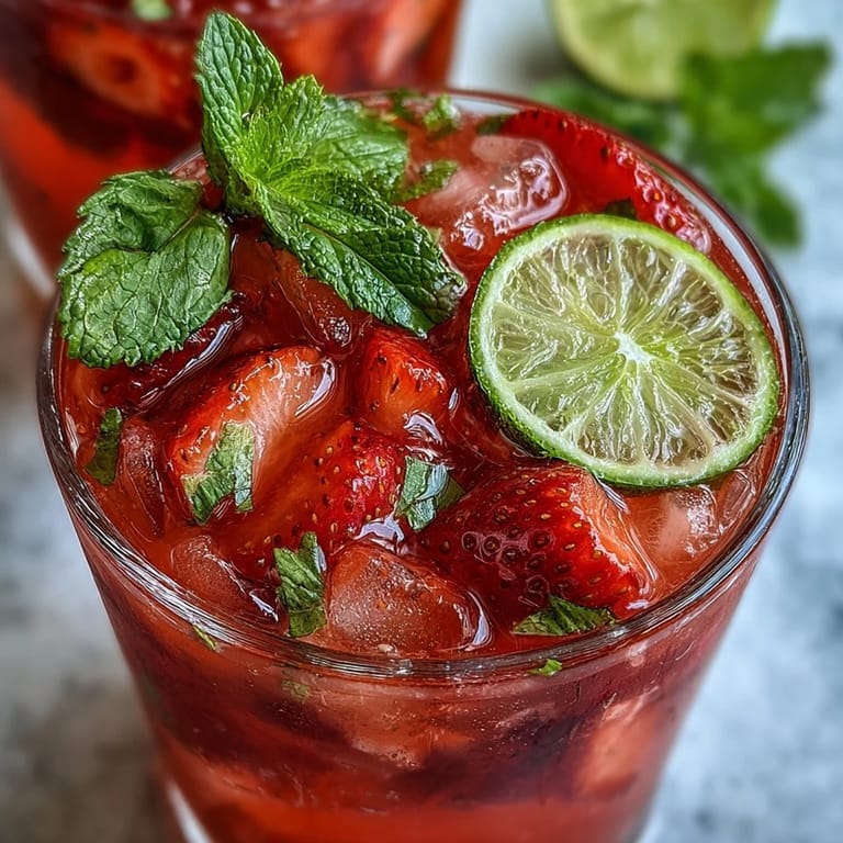Cool down with this beautiful Fricy Strawberry Chili Limeade Mocktail, perfect for any summer day.