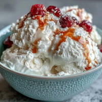 Creamy TikTok Cottage Cheese Ice Cream, a healthy viral dessert blended smooth with berries.