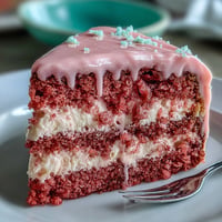 Beautiful Bridal Shower Rosé Velvet Cake with elegant shimmering gold drip.